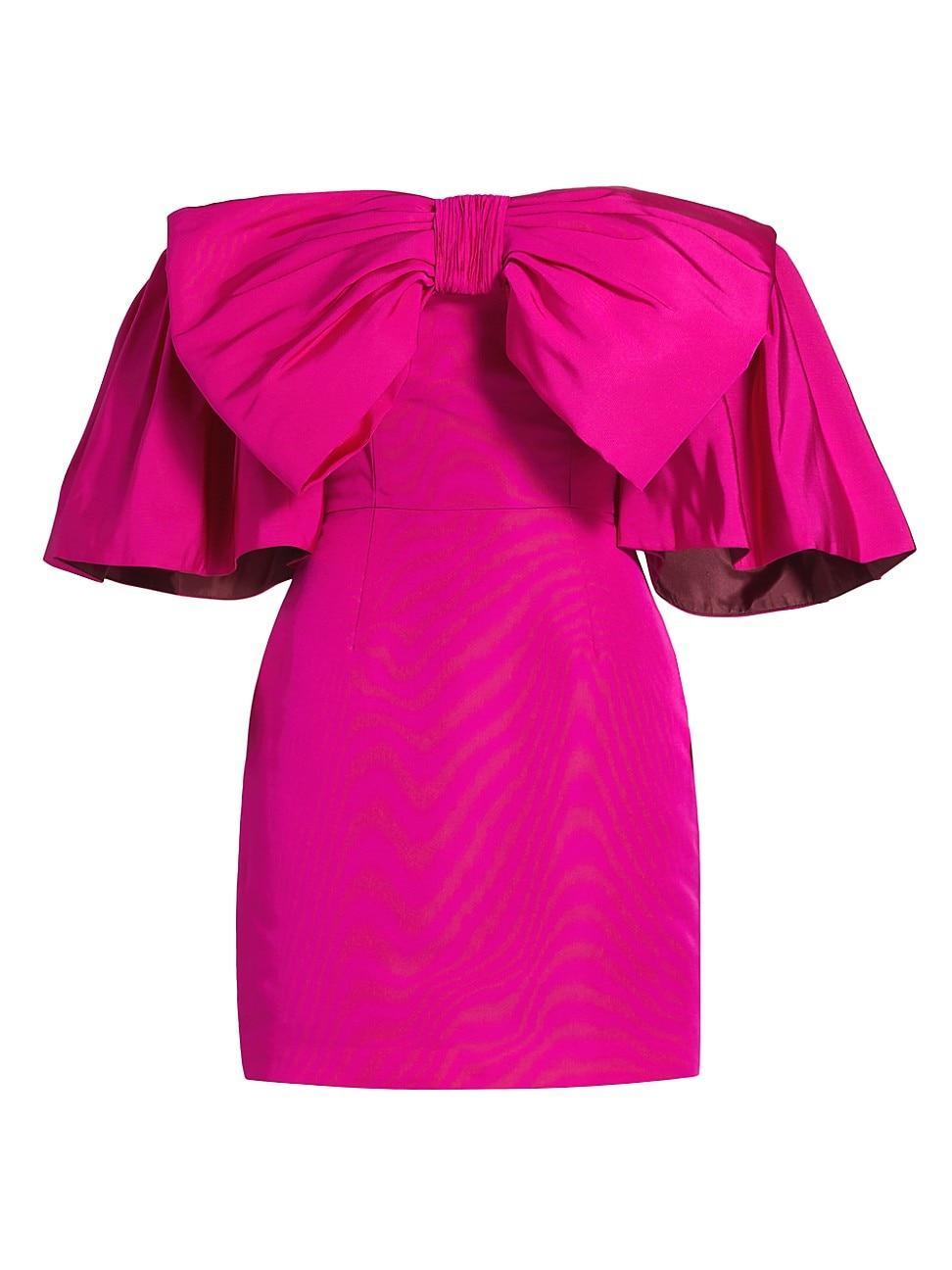 Womens Valentina Silk Bow-Embellished Minidress Product Image