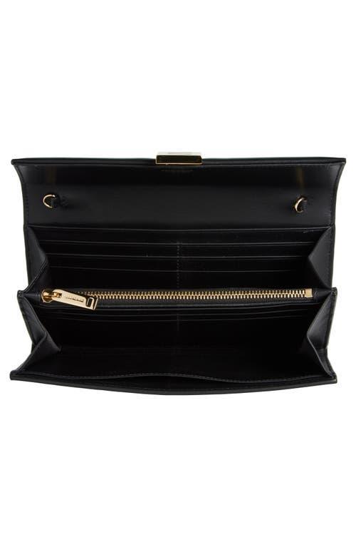 FERRAGAMO Hug Leather Wallet On A Chain In Black Product Image