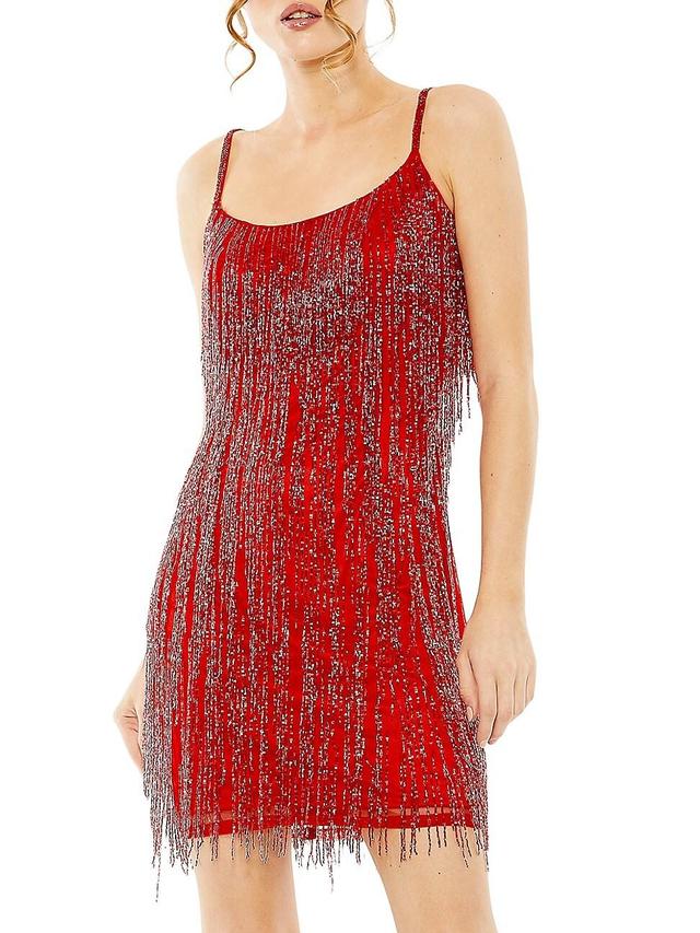 Womens Embellished Fringe Minidress Product Image