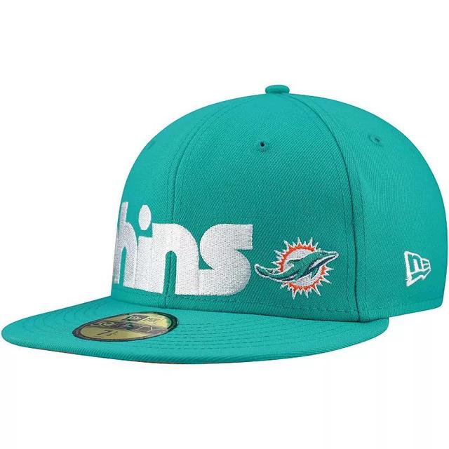 Mens New Era Aqua Miami Dolphins Checkered Undervisor 59FIFTY Fitted Hat Turquoise A Product Image