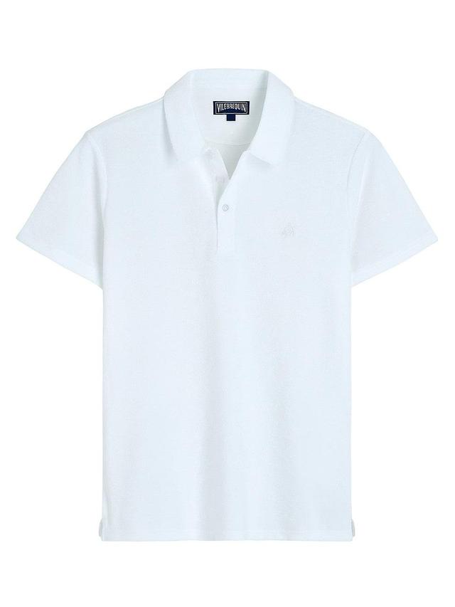 Mens Organic Cotton Terry Polo Shirt Product Image