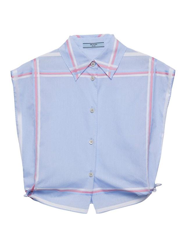 Womens Checked Cropped Cotton Shirt Product Image