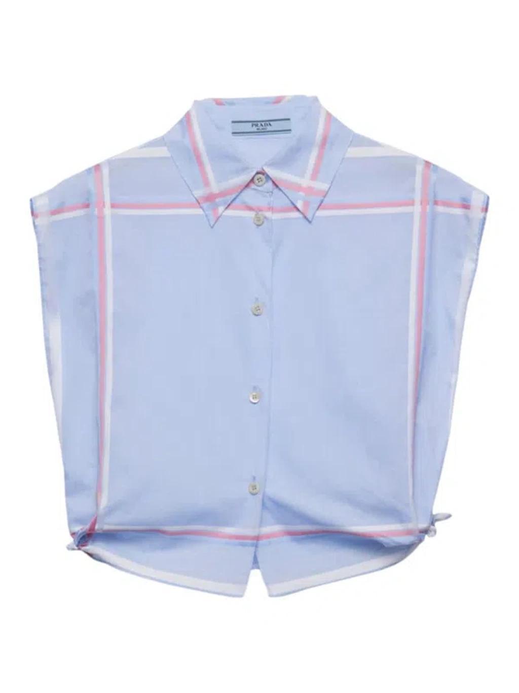 Checked cropped cotton shirt Product Image