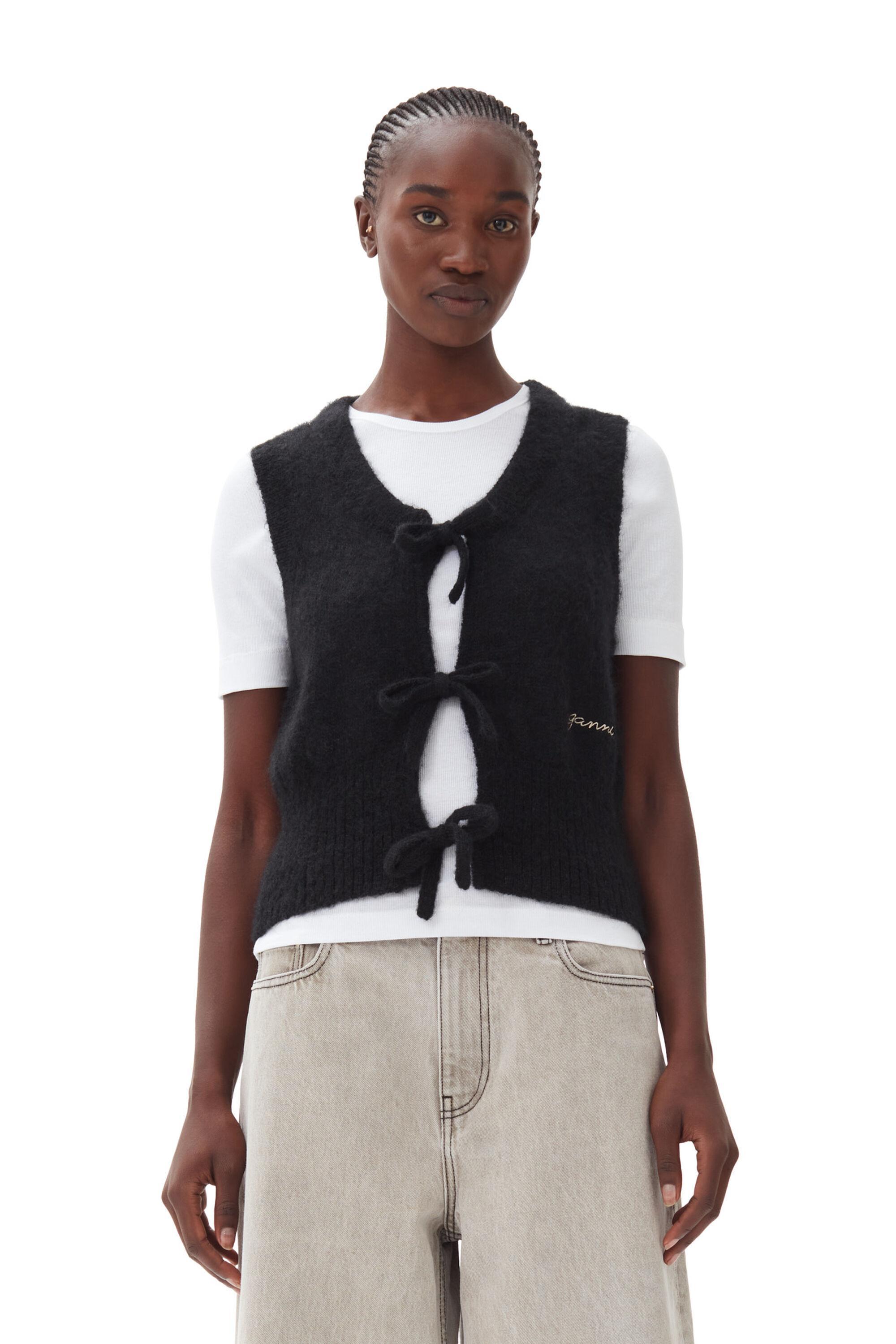 Black Tie String Vest Product Image