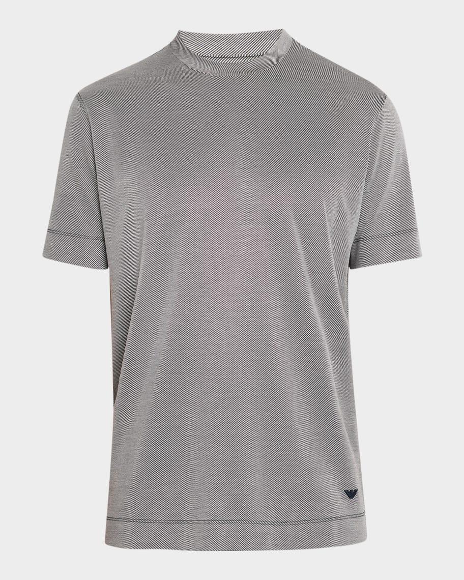 Men's Jacquard Micro-Stripe Crewneck T-Shirt Product Image