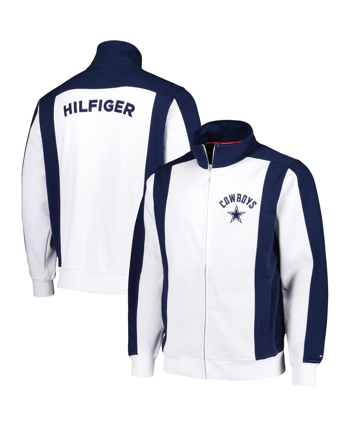 Tommy Hilfiger Mens White/Navy Dallas Cowboys Nolan Full-Zip Track Jacket Product Image