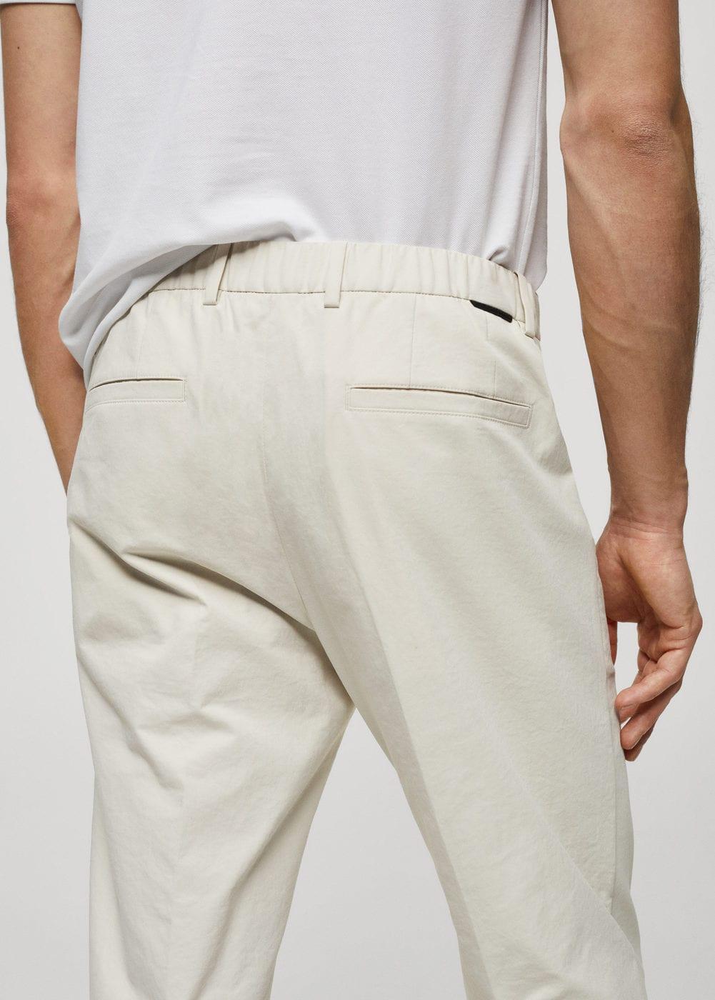 MANGO MAN - Slim fit technical fabric pants light/pastel greyMen Product Image