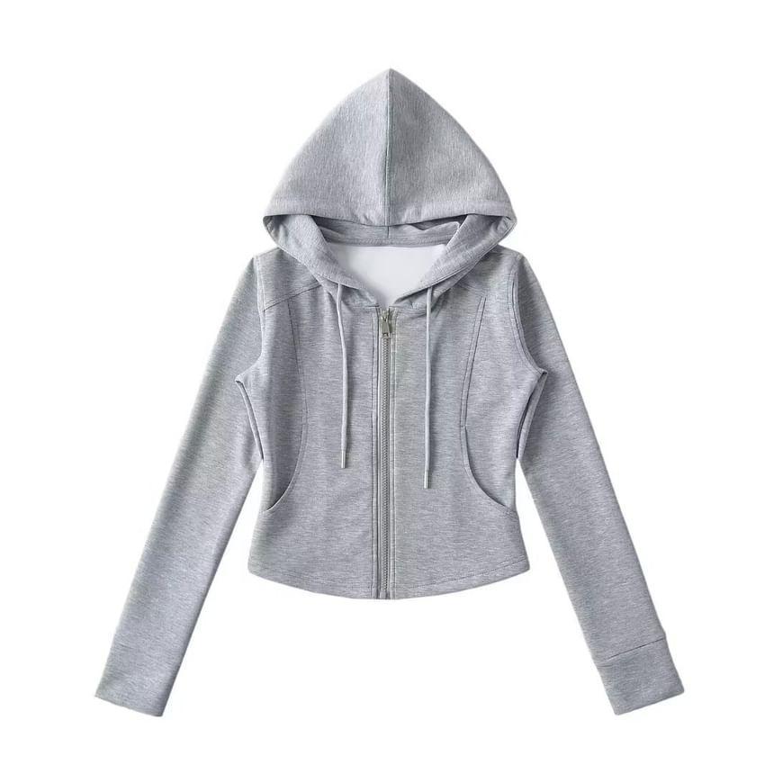 Plain Panel Zip Hoodie Product Image