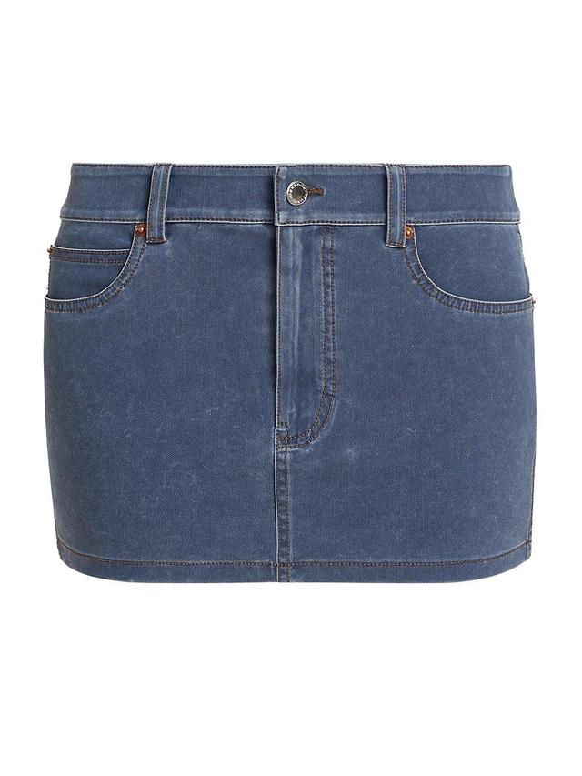 Womens Trompe LOeil Denim-Inspired Micro Miniskirt Product Image