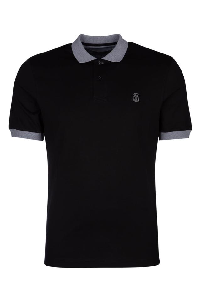 Black Embroidered Logo Polo Product Image