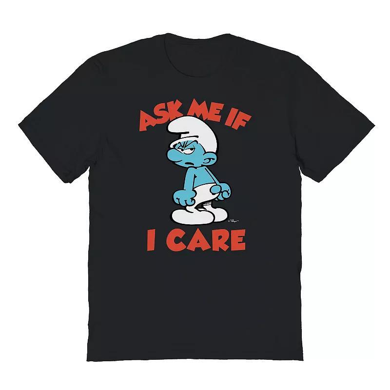 Mens Smurfs If I Care Graphic Tee Product Image