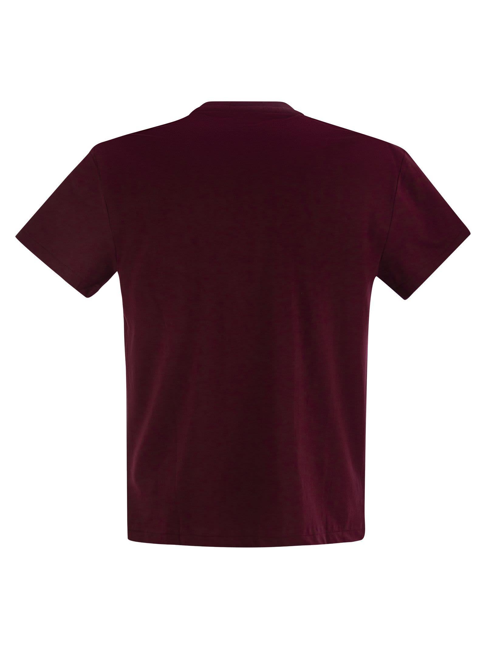 Jersey T-shirt With Classic-fit Logo In Red Product Image