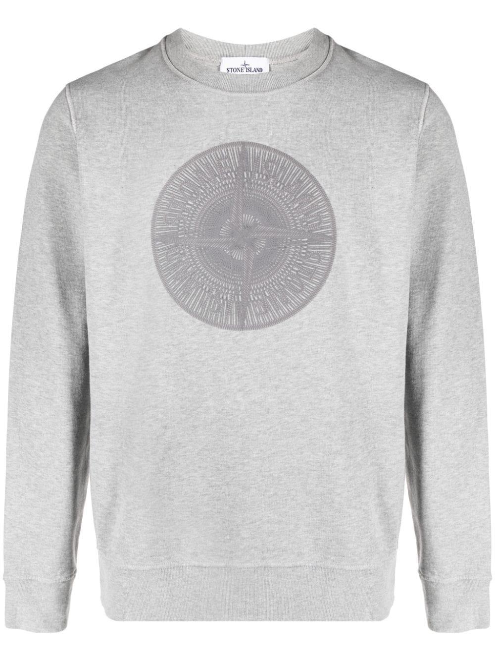 Logo-embroidered Cotton Sweatshirt In Grey Product Image