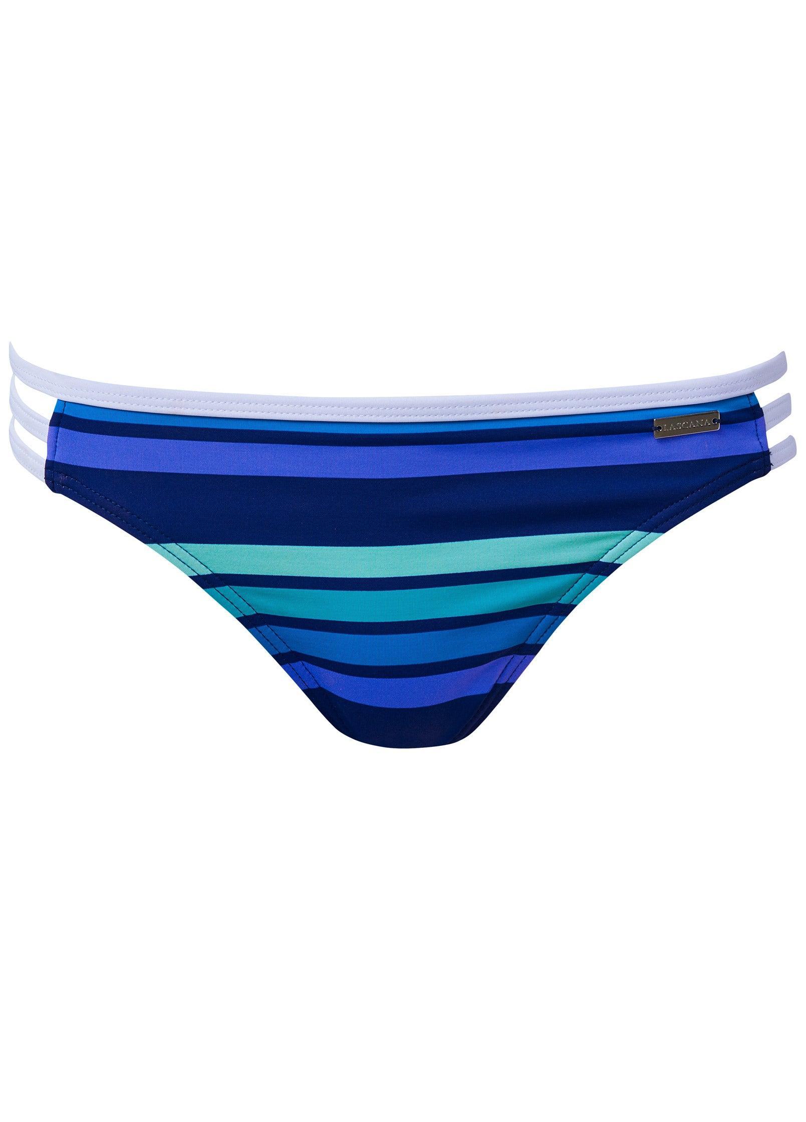 Strappy Side Low-Rise Bottom - Beach Blue Stripes Product Image