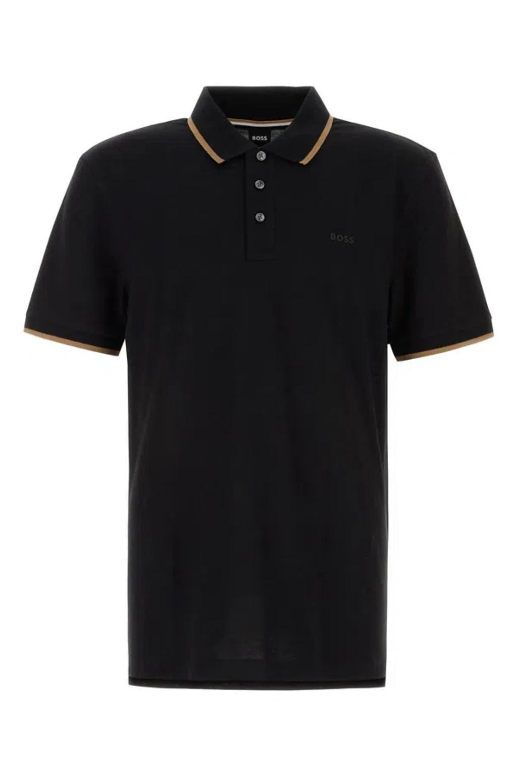 HUGO BOSS Polo Shirt With Contrasting Edges In Black Product Image