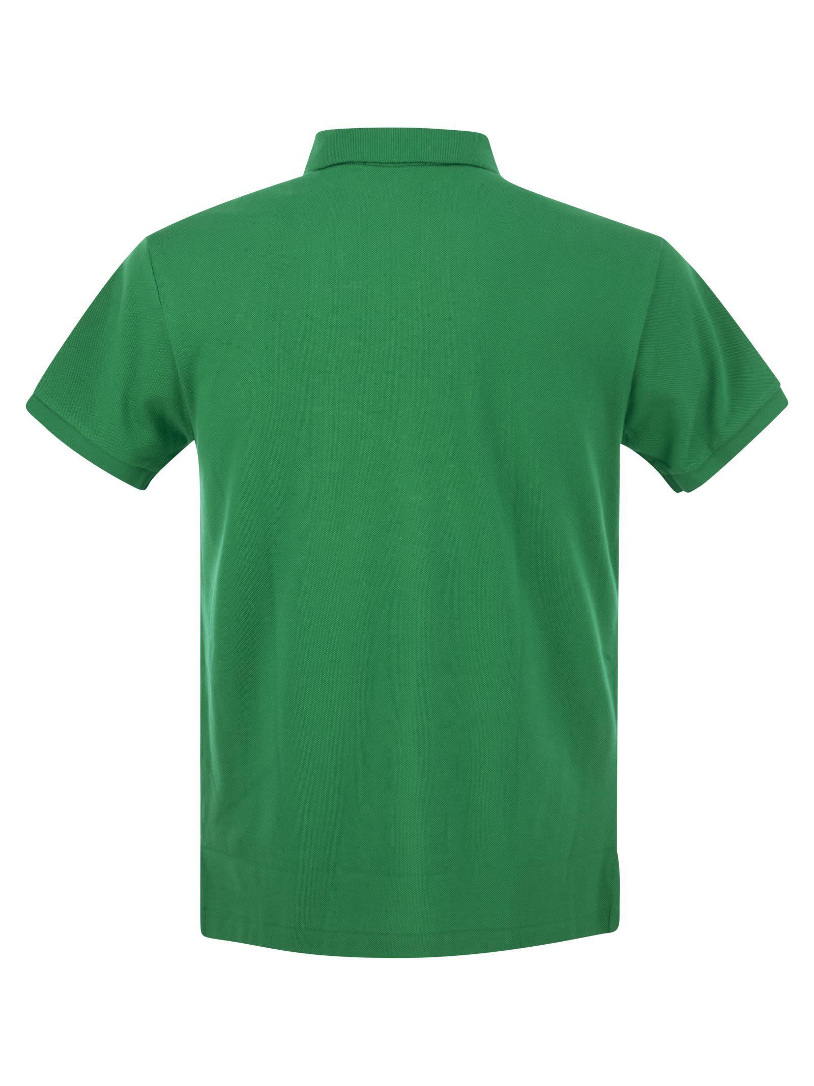 Slim-fit Pique Polo Shirt In Green Product Image