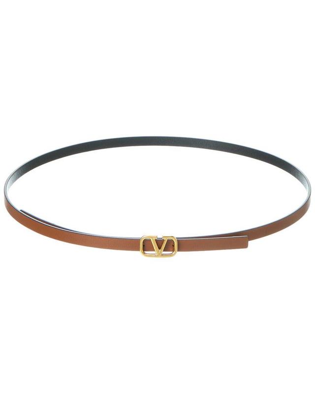 VALENTINO GARAVANI Valentino Vlogo Reversible Leather Belt In Brown Product Image