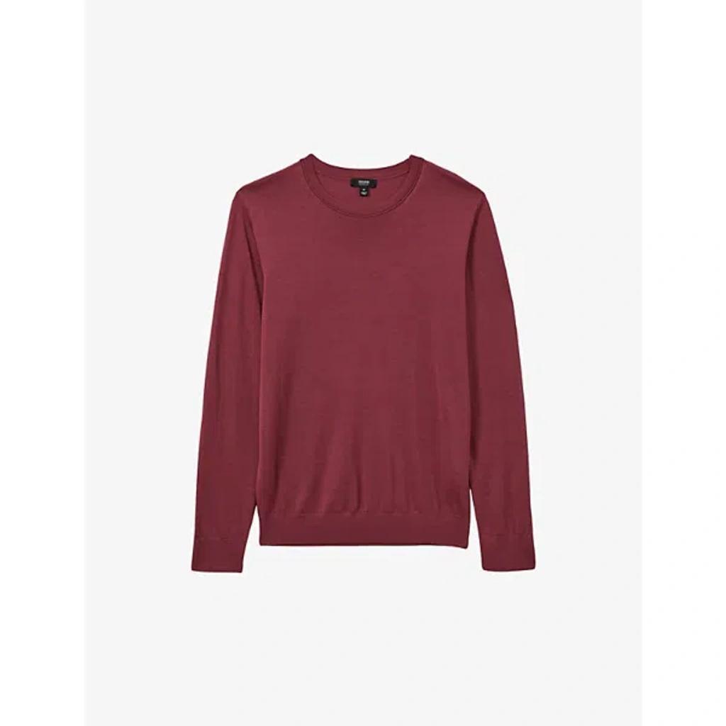 REISS Wessex Merino Wool Slim Fit Sweater In Cherry Pink Product Image