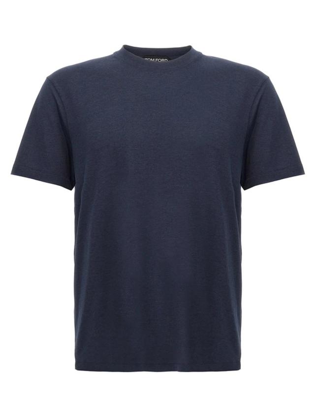 Cotton Lyocell T-shirt In Blue Product Image