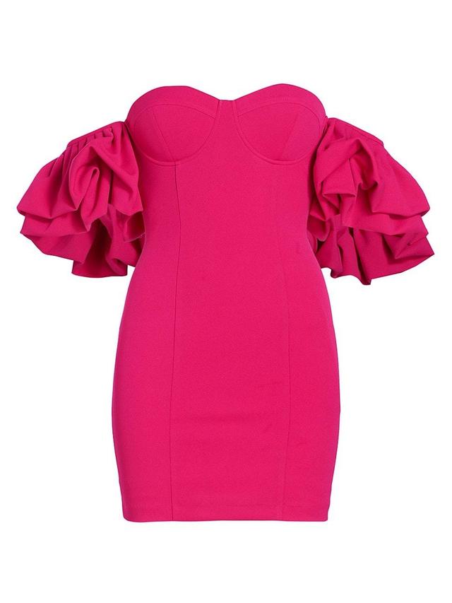 line and dot Robin Mini Dress (Raspberry) Women's Dress Product Image