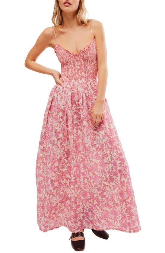 Sweet Nothings Floral Print Sleeveless Maxi Sundress In Pink Combo Product Image