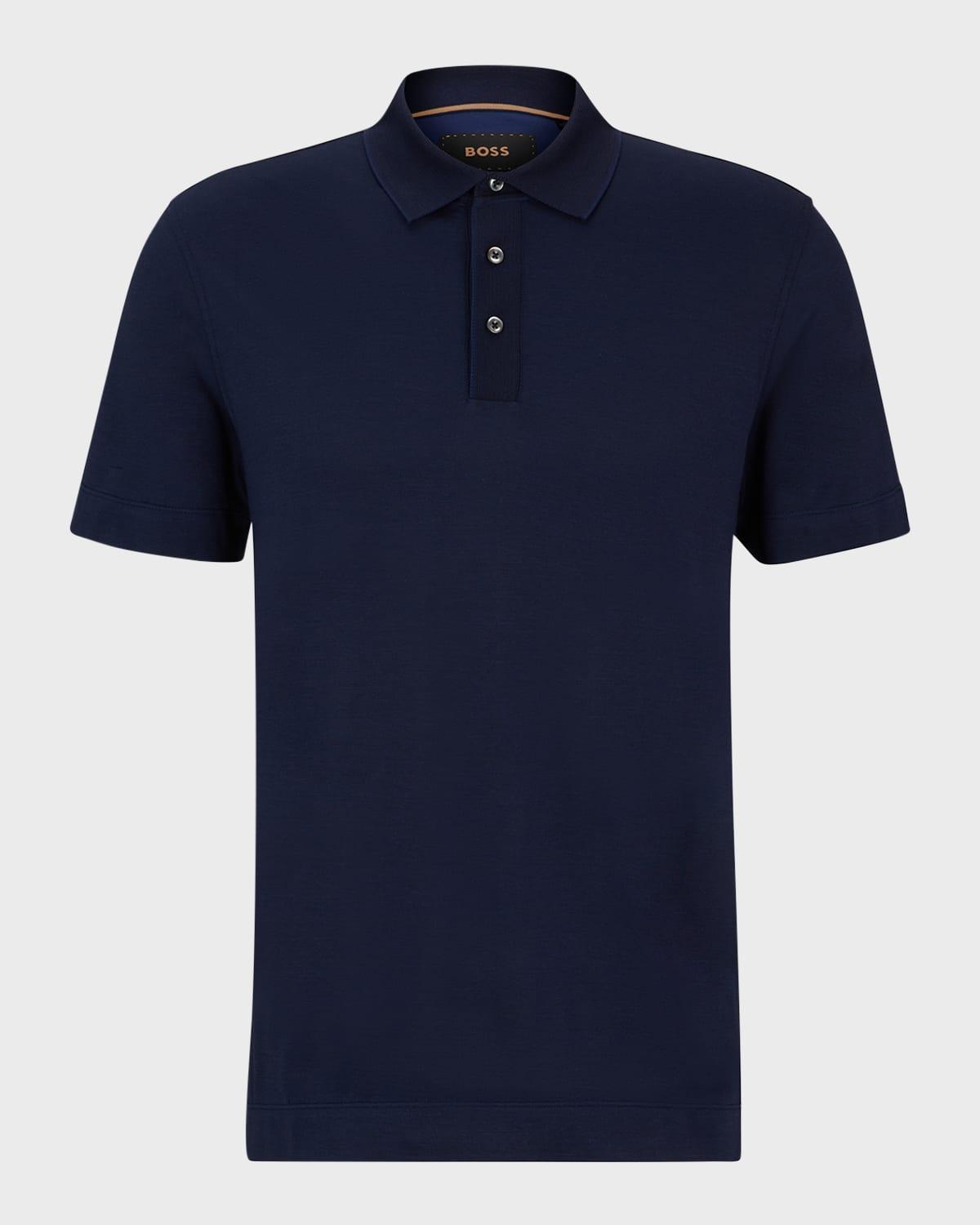 Mens Perry Cotton and Silk Polo Shirt Product Image