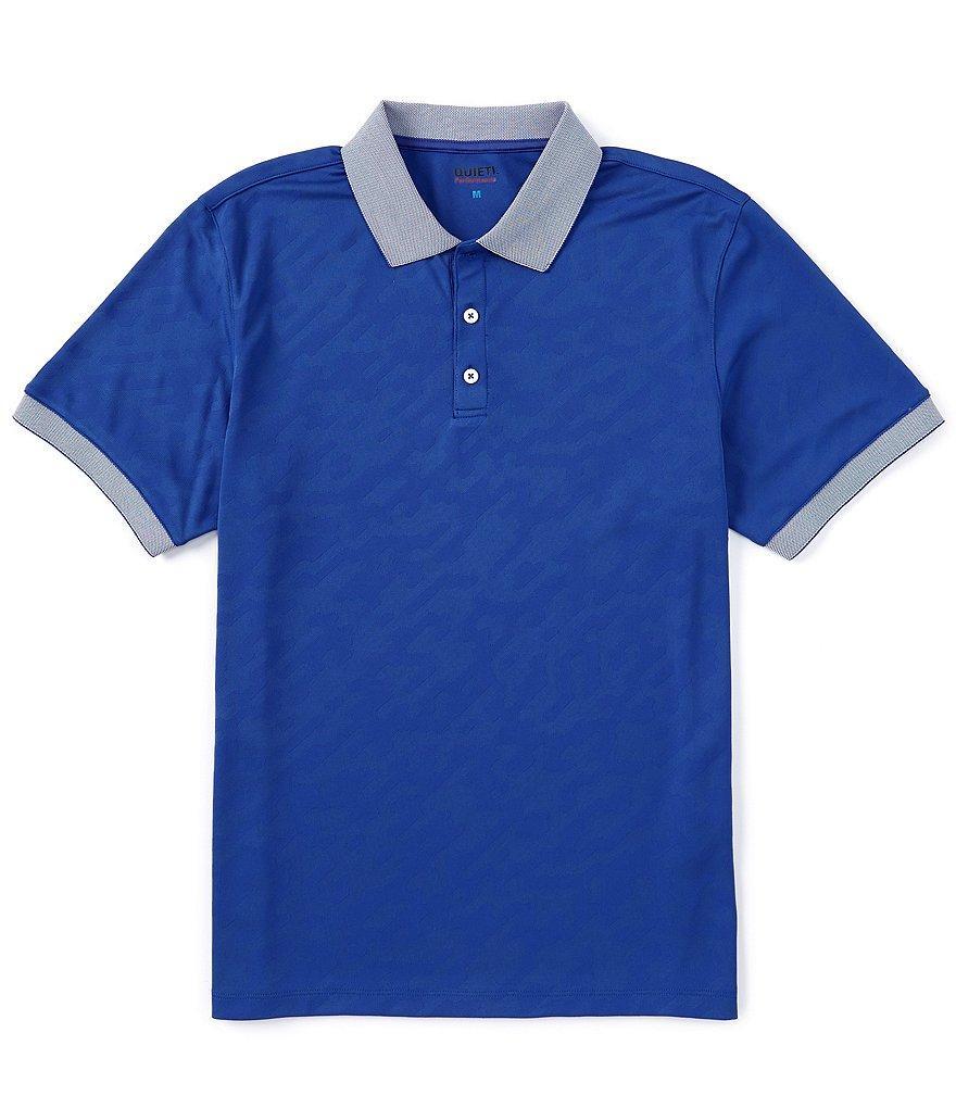 Quieti Solid Jacquard Short Sleeve Polo Shirt Product Image