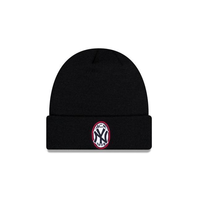 AC Milan x New York Yankees Black Knit Beanie Male Product Image