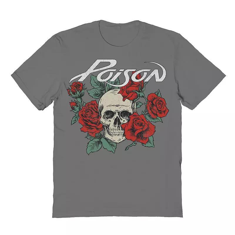 Mens Poison Skull Bouquet Graphic Tee Grey Product Image