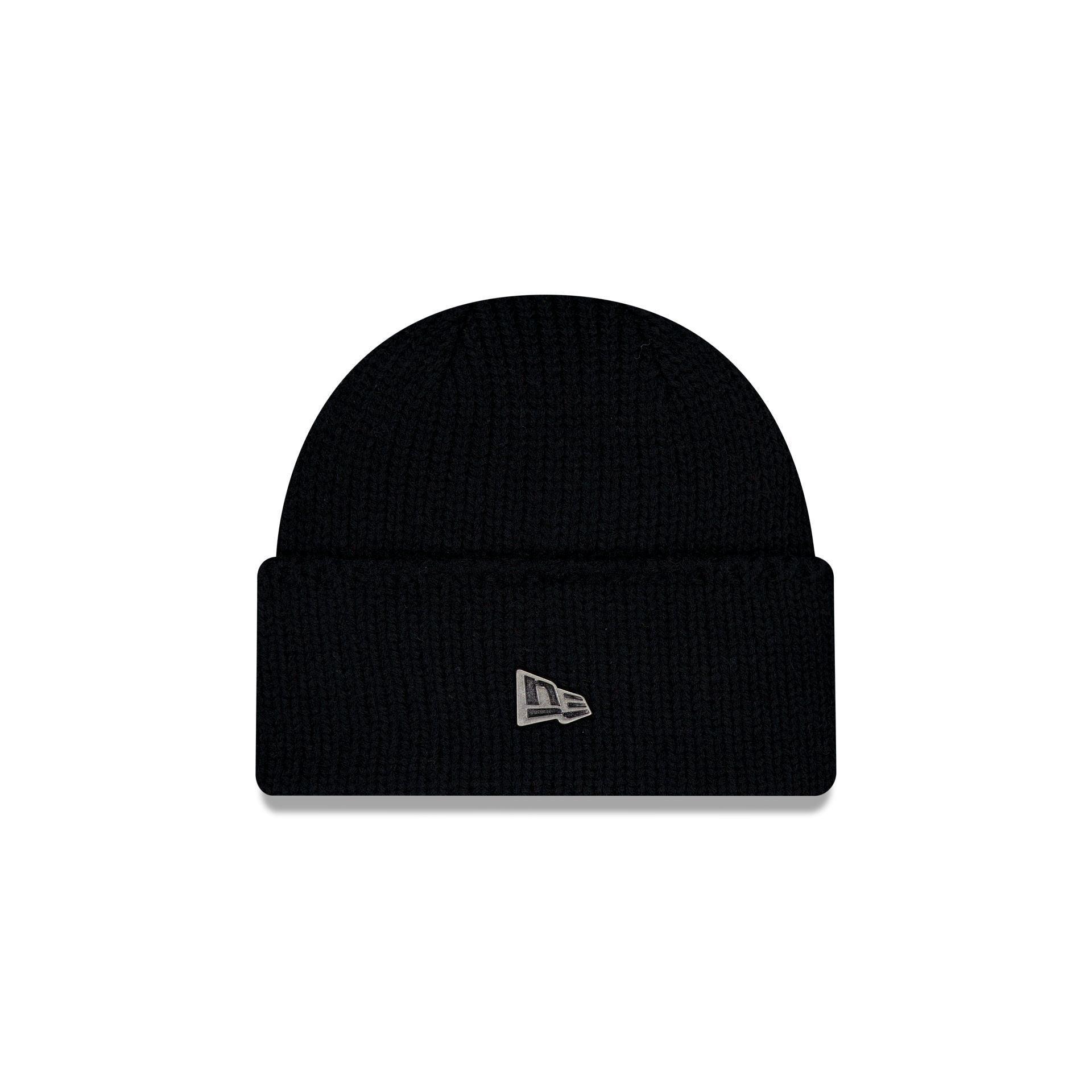 New Era Black Wide Cuff Knit Beanie Male Product Image