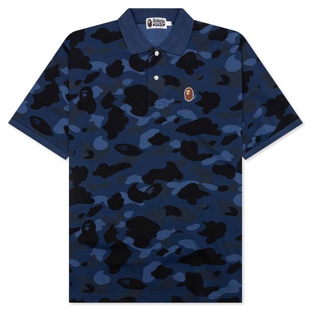 Color Camo Large Ape Head Relaxed Fit Polo Shirt - Navy Male Product Image