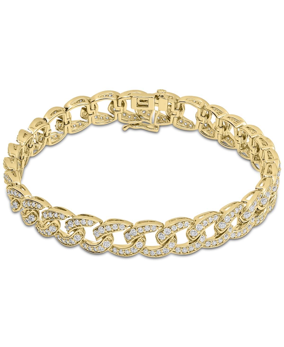 Mens Diamond Curb Link Bracelet (6 ct. t.w.) in 10k Gold Product Image