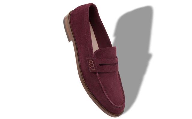 PERRY Dark Purple Suede Penny Loafers  Product Image