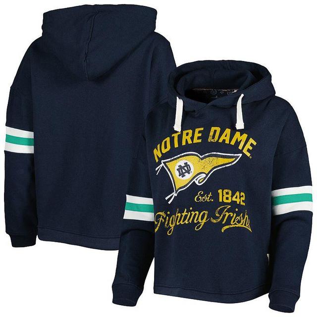 Womens Pressbox Notre Dame Fighting Irish Super Pennant Pullover Hoodie Blue Product Image