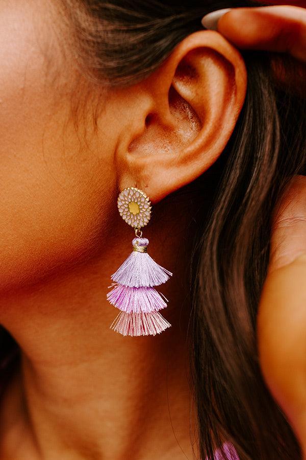 Wildest Imagination Tassel Earrings In Lavender Product Image