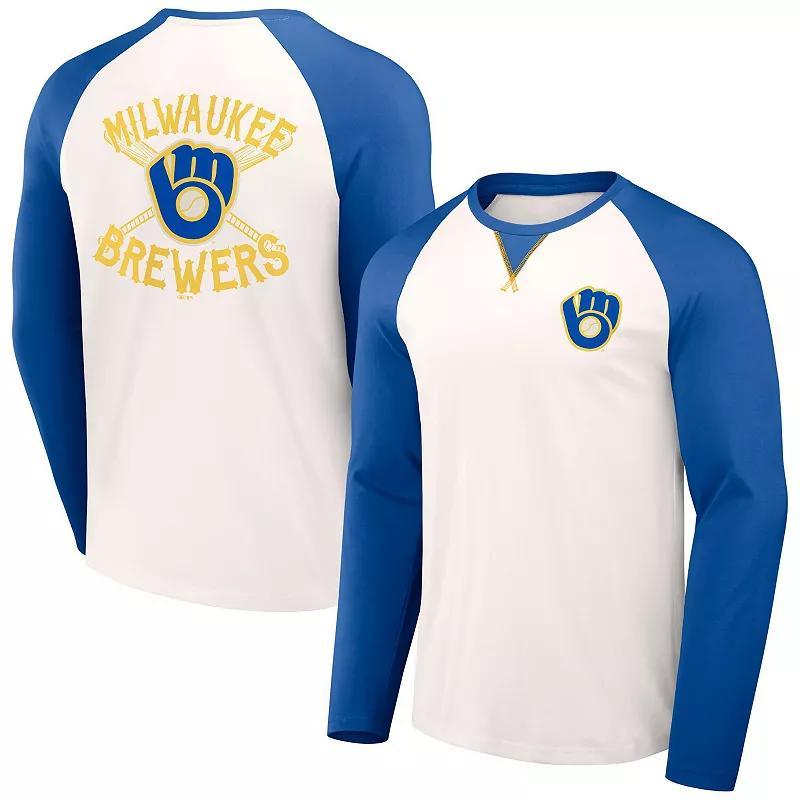 Mens Darius Rucker Collection by Fanatics /Royal Milwaukee Brewers Team Color Raglan T-Shirt Product Image