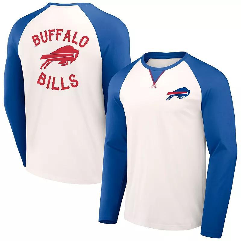 Mens NFL x Darius Rucker Collection by Fanatics Cream/Royal Buffalo Bills Long Sleeve Raglan T-Shirt Product Image