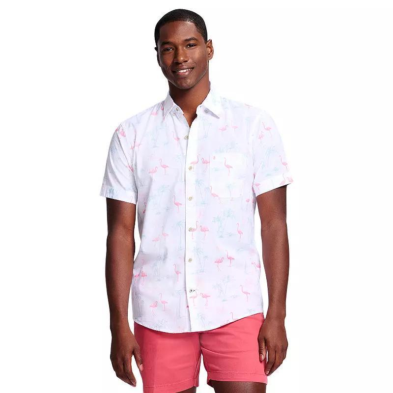 Mens IZOD Saltwater Dockside Chambray Short Sleeve Button-Down Shirt Product Image