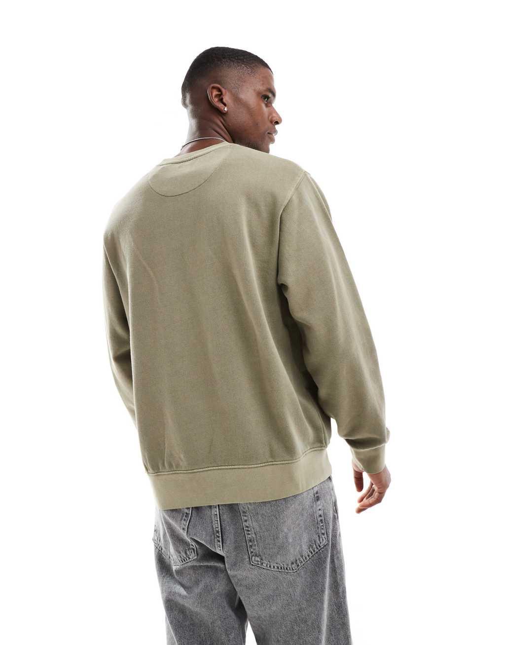 Jack & Jones super oversized sweatshirt in washed khaki Product Image