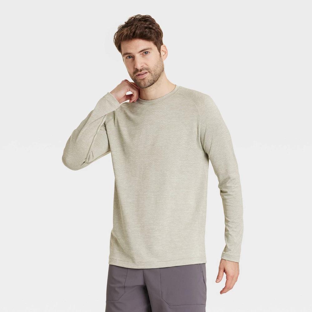 Mens Long Sleeve Seamless T-Shirt - All In Motion Heathered L Product Image