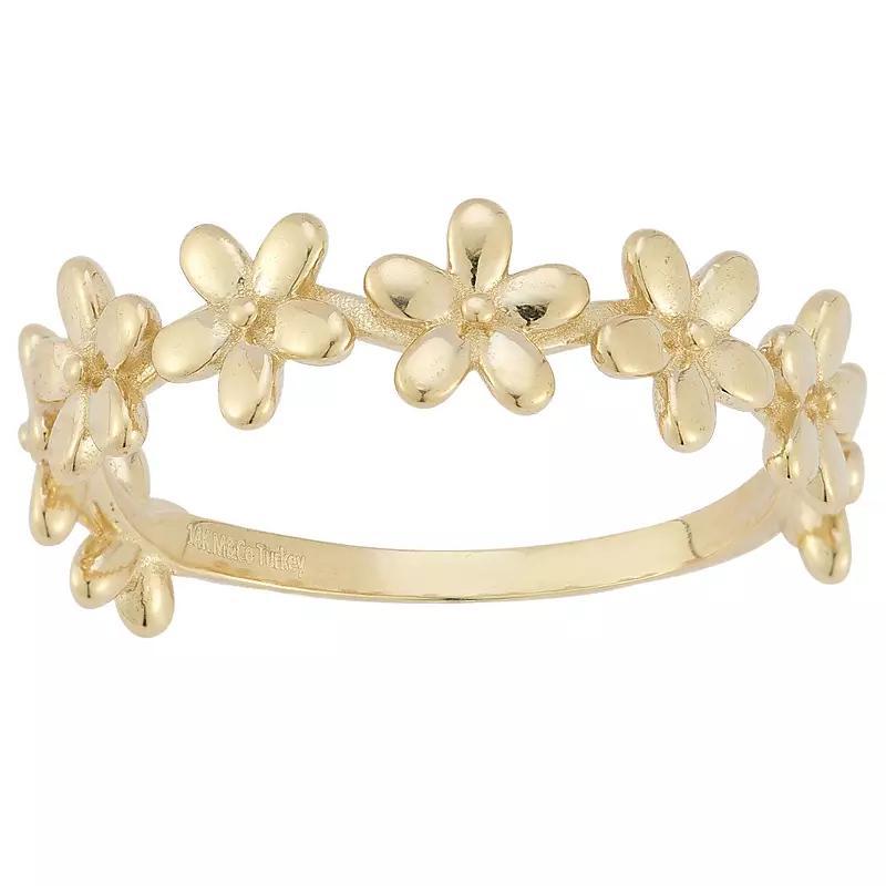 LUMINOR GOLD 14k Gold Flower Band Ring, Womens Product Image