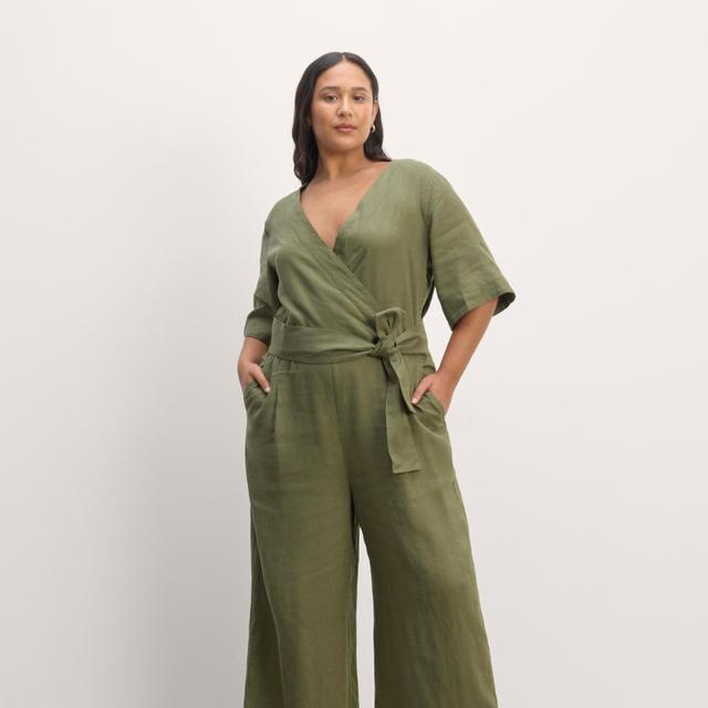 The Linen Cross-Front Jumpsuit Product Image