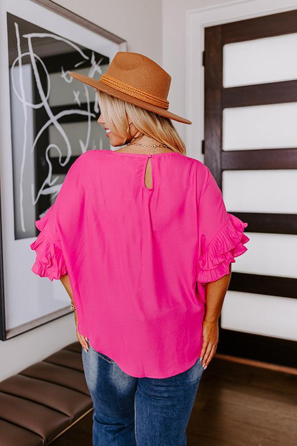 Margarita Date Shift Top in Hot Pink Curves Product Image