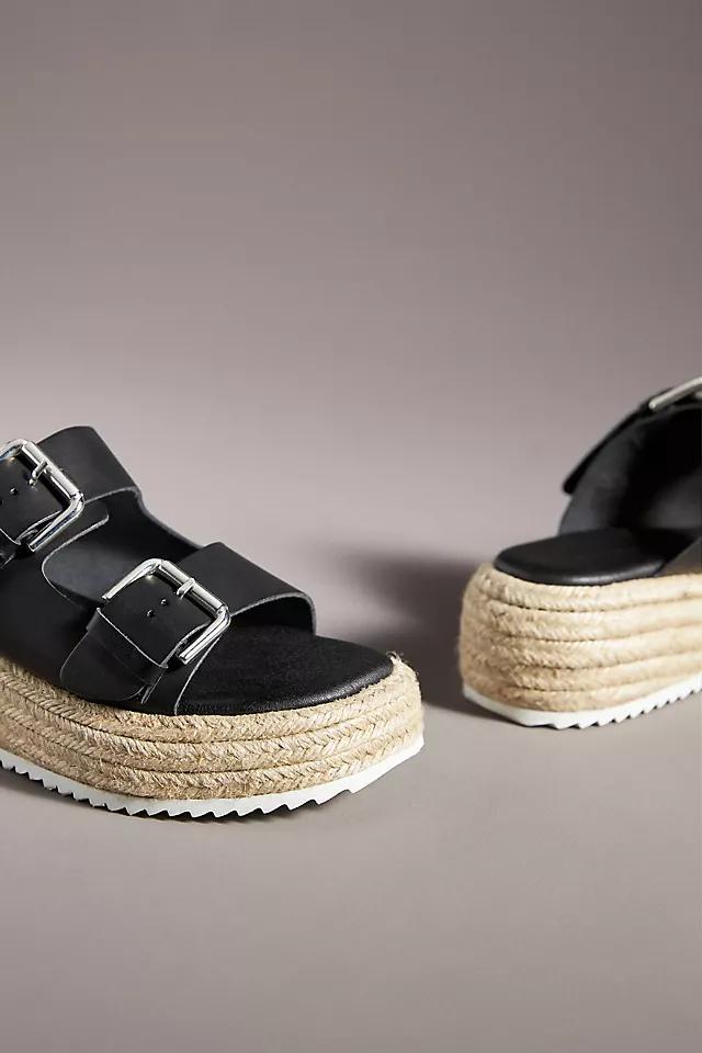 By Anthropologie Double Buckle Platform Sandals Product Image