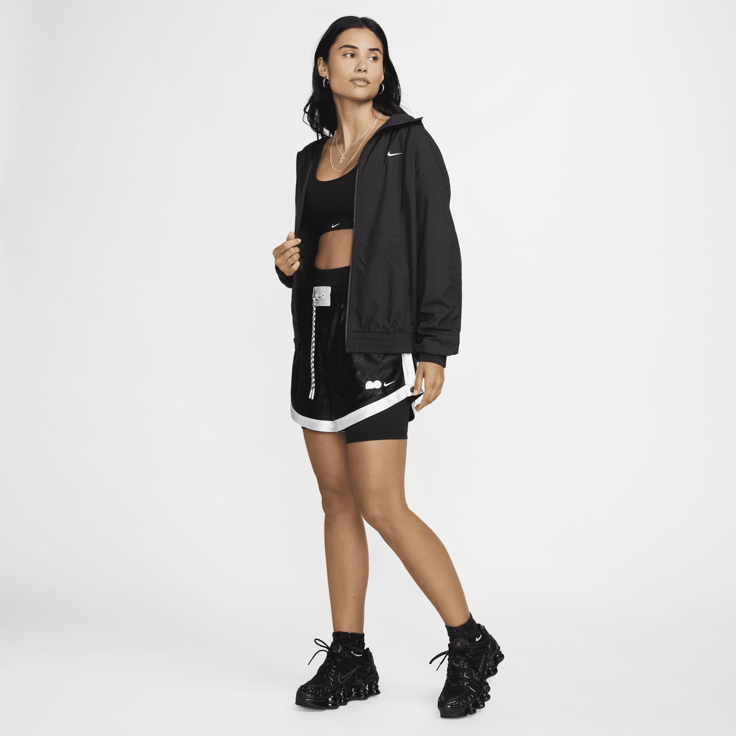 Nike Womens Sportswear Classic Zip-Front Hooded Jacket - Black Product Image