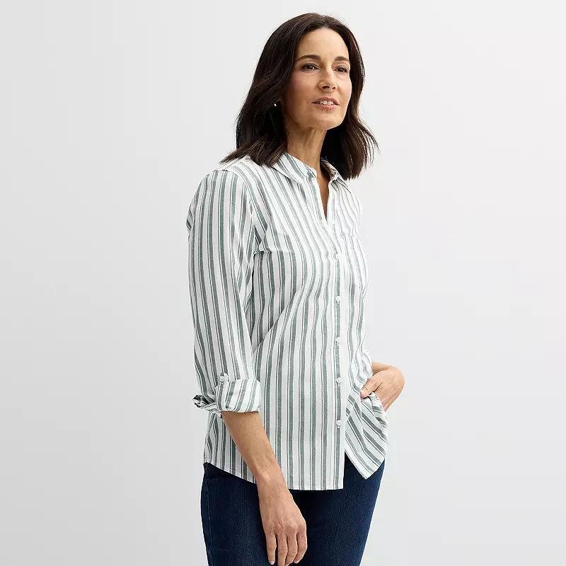 Womens Croft & Barrow Essential One Pocket Button Down Shirt Product Image