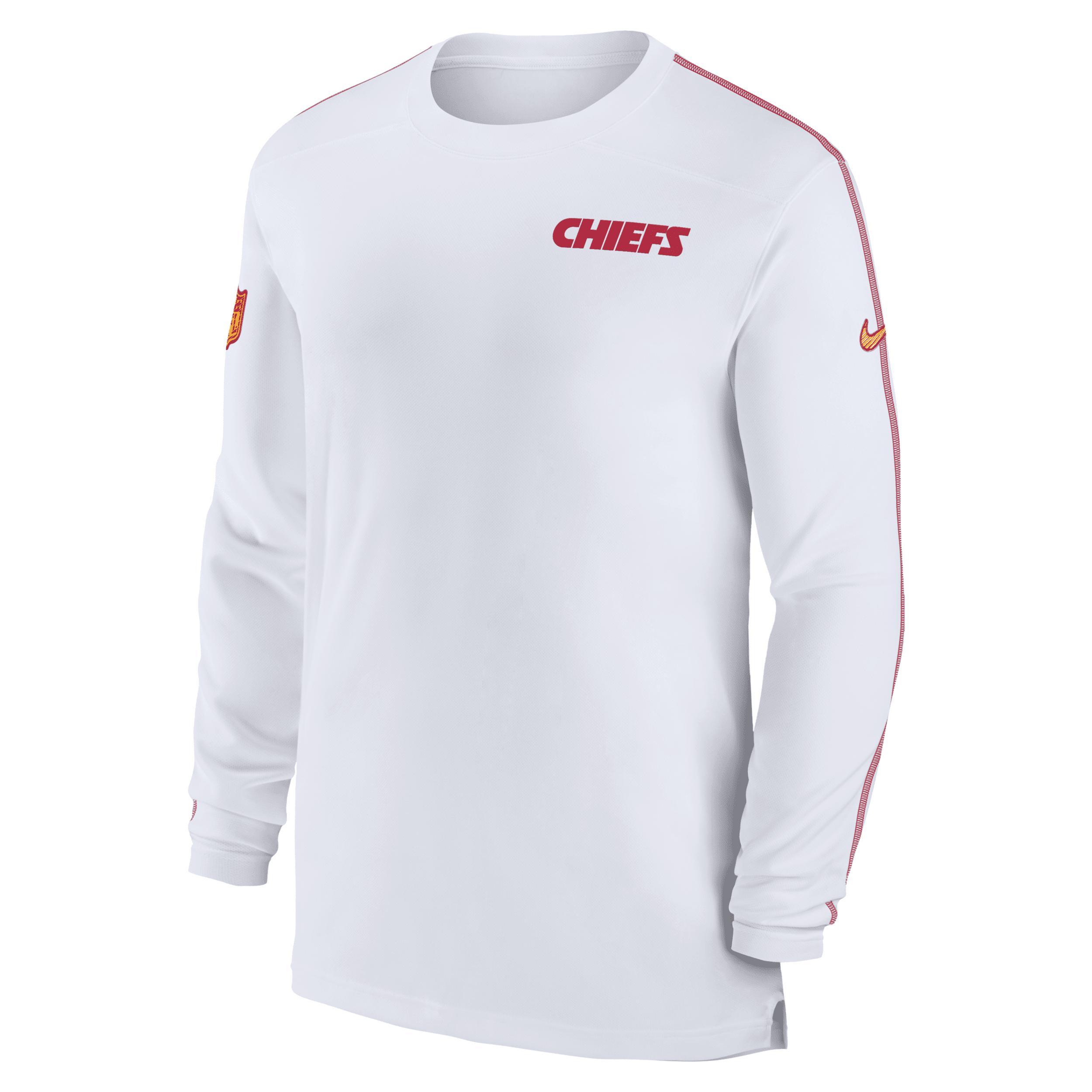 Nike Mens White Kansas City Chiefs Sideline Coach Uv Performance Long Sleeve T-Shirt - White Product Image