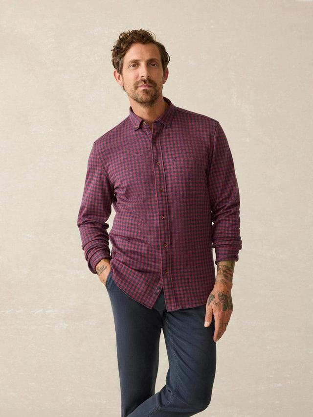 Coastline Knit Shirt - Navy Red Gingham Product Image