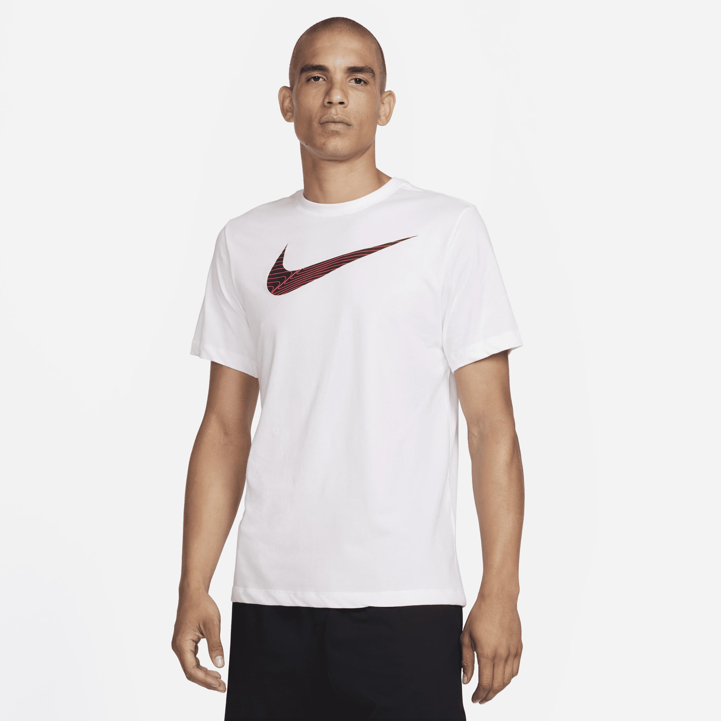 NIKE Men's Dri-fit Logo Fitness T-shirt In White Product Image