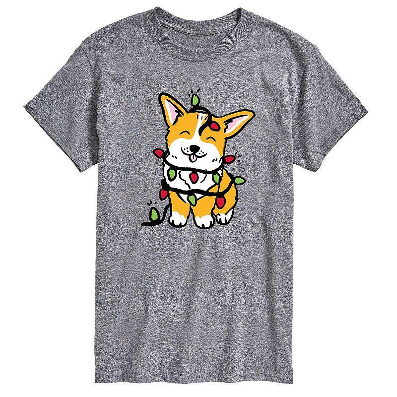 Big & Tall Corgi Christmas Lights Tee, Mens Product Image